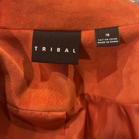 Tribal SZ 16 suede zipper jacket orange color - Picture 7 of 9